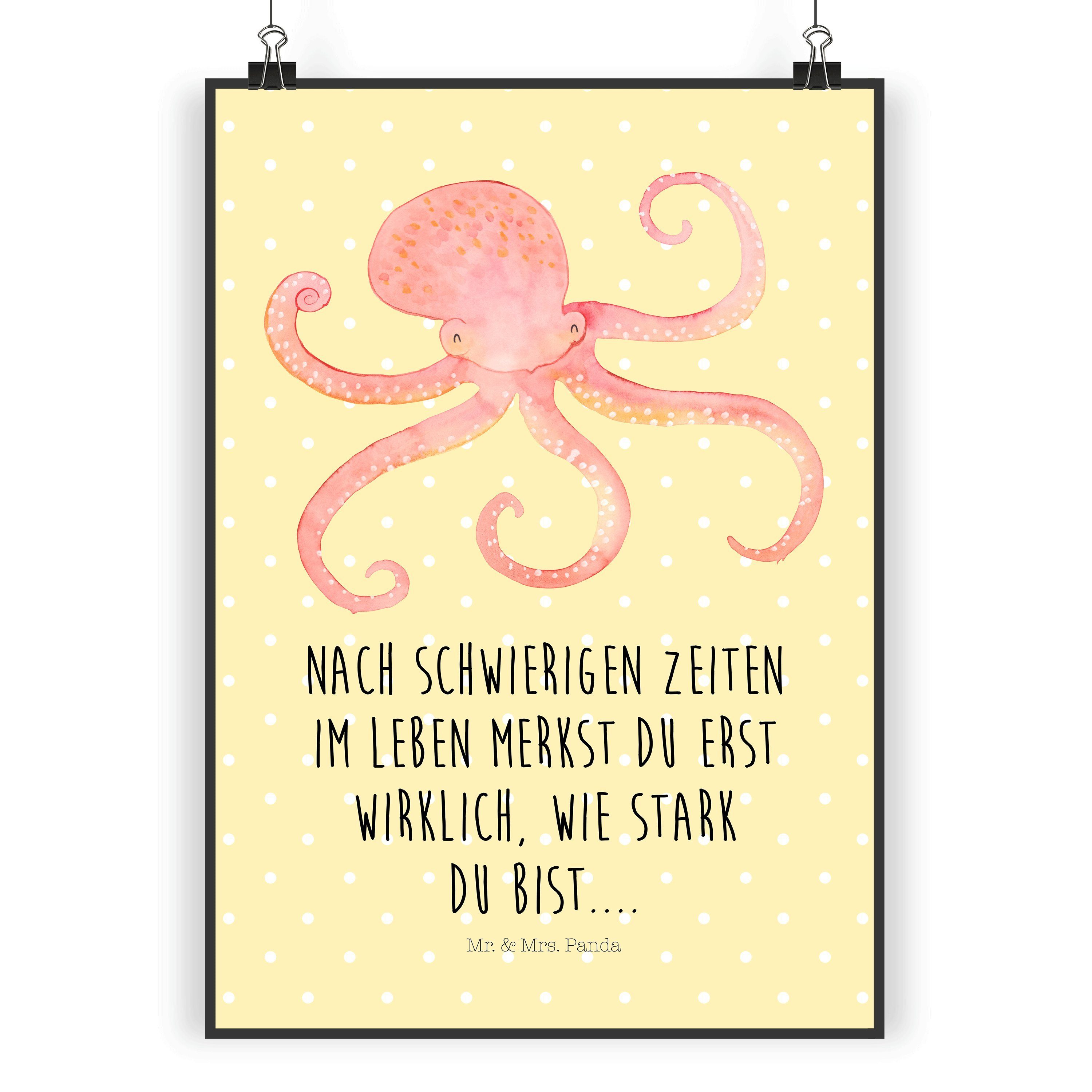 Mr. & Mrs. Panda Poster »Tintenfisch Weiß Geschenk, Wasser, gute